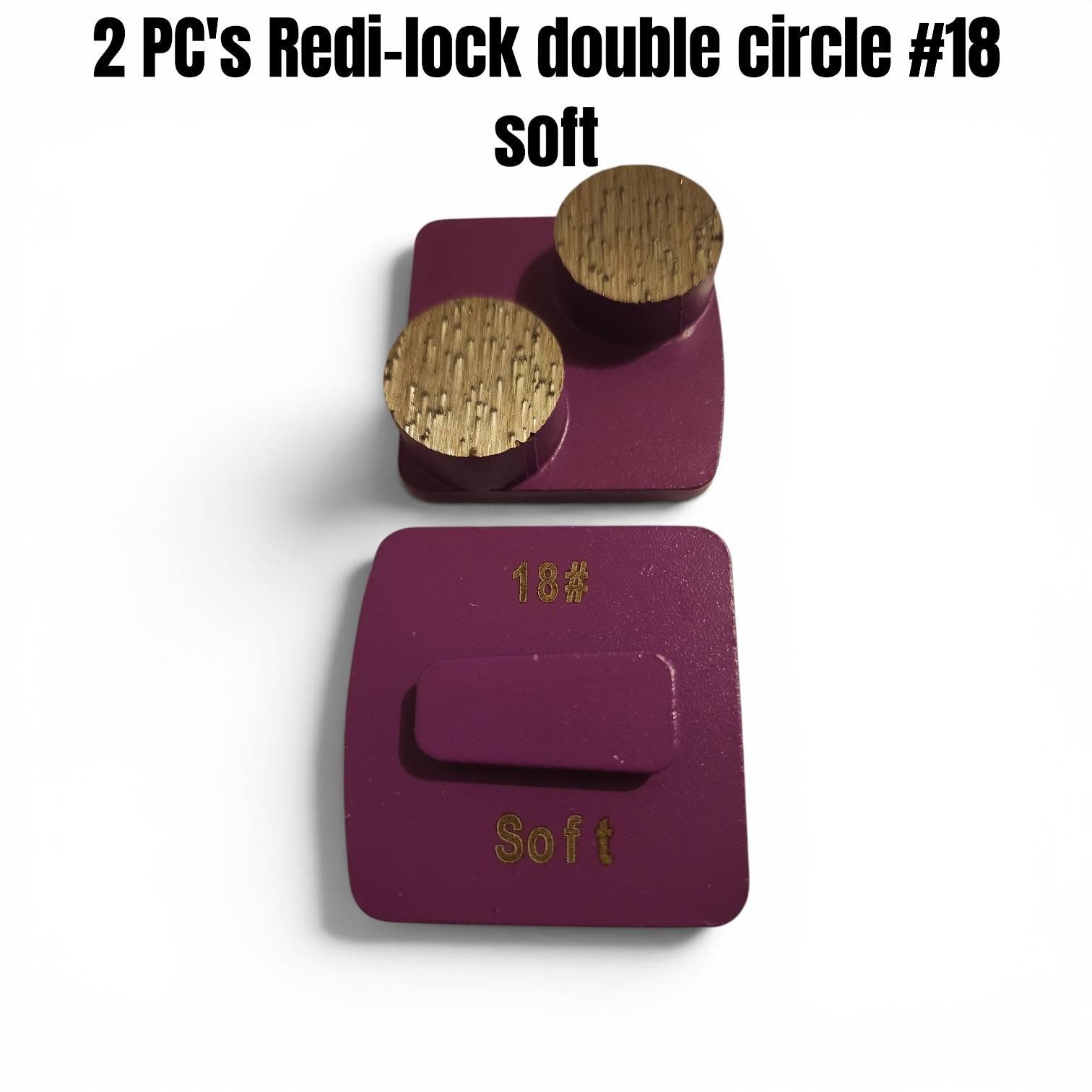 2 PCS REDI-LOCK DOUBLE CIRCLE DIAMOND GRINDING SHOES 18#