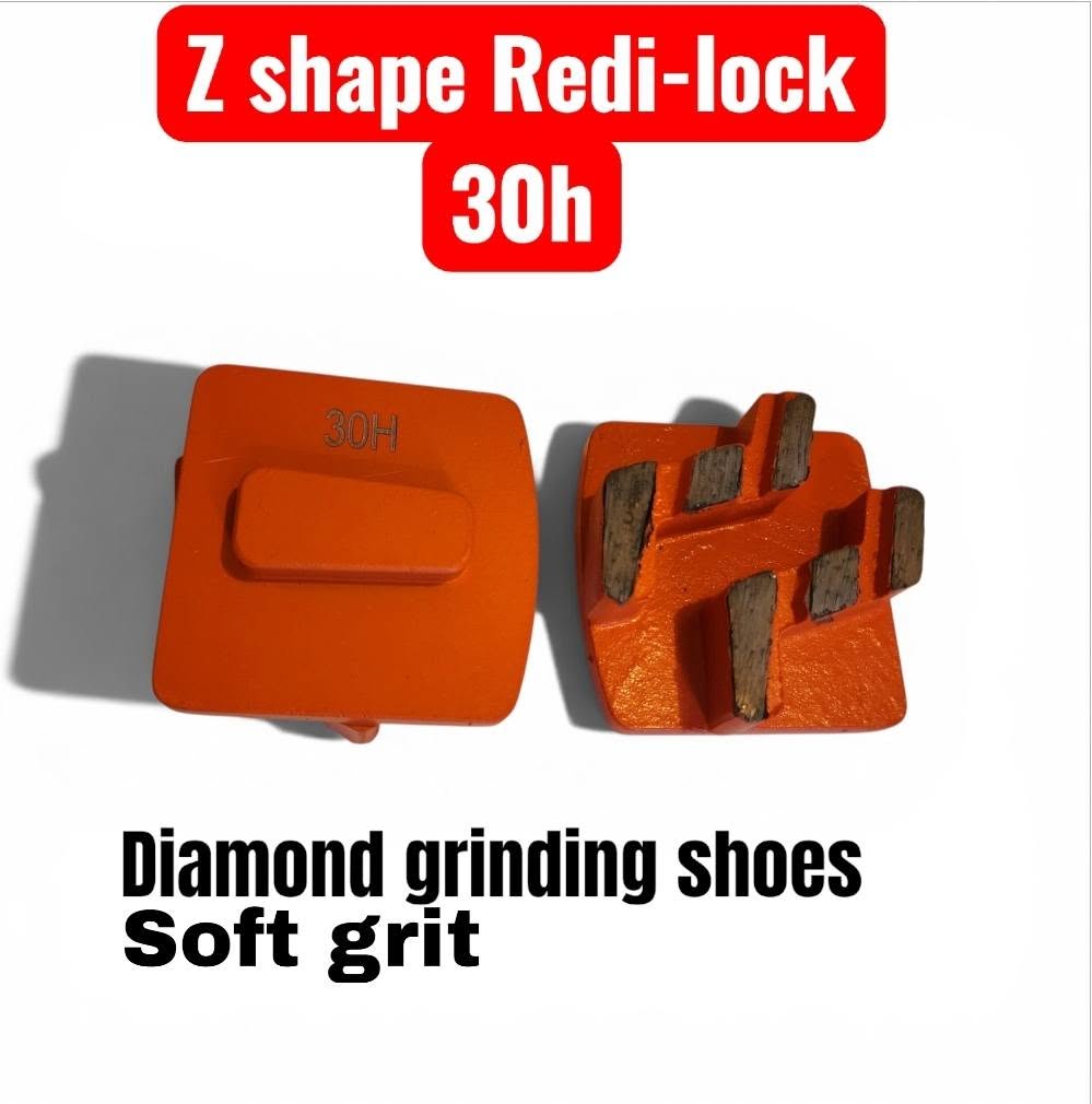 2 PCS Z SHAPE DIAMOND GRINDING SHOES 30H SOFT & HARD